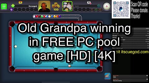 Old Grandpa winning in FREE PC pool game [HD] [4K] 🎱🎱🎱 8 Ball Pool 🎱🎱🎱