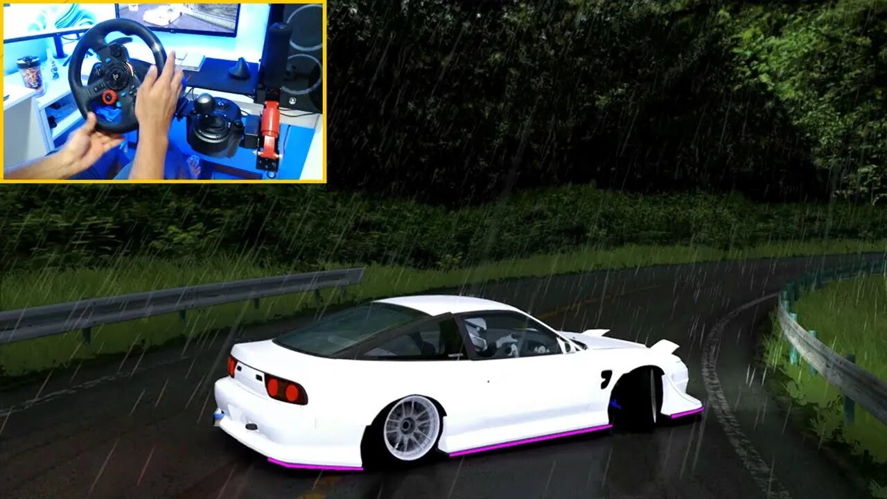 NISSAN 180SX - ASSETTO CORSA DRIFT IN TSUKUBA - Steering Wheel + Shifter G29