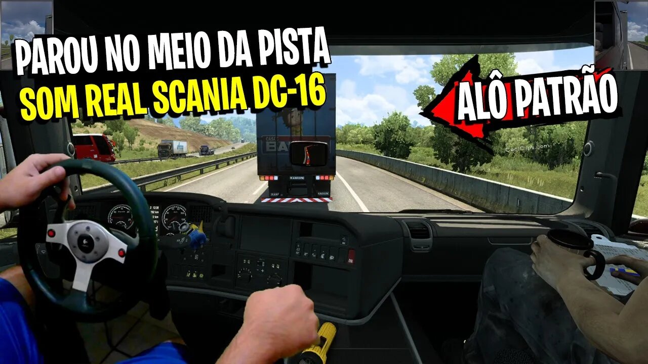 ▶️POV - SCANIA SOM REAL DC-16 V8 - Logitech G25 ETS 1.44 Mapa Rotas Brasil