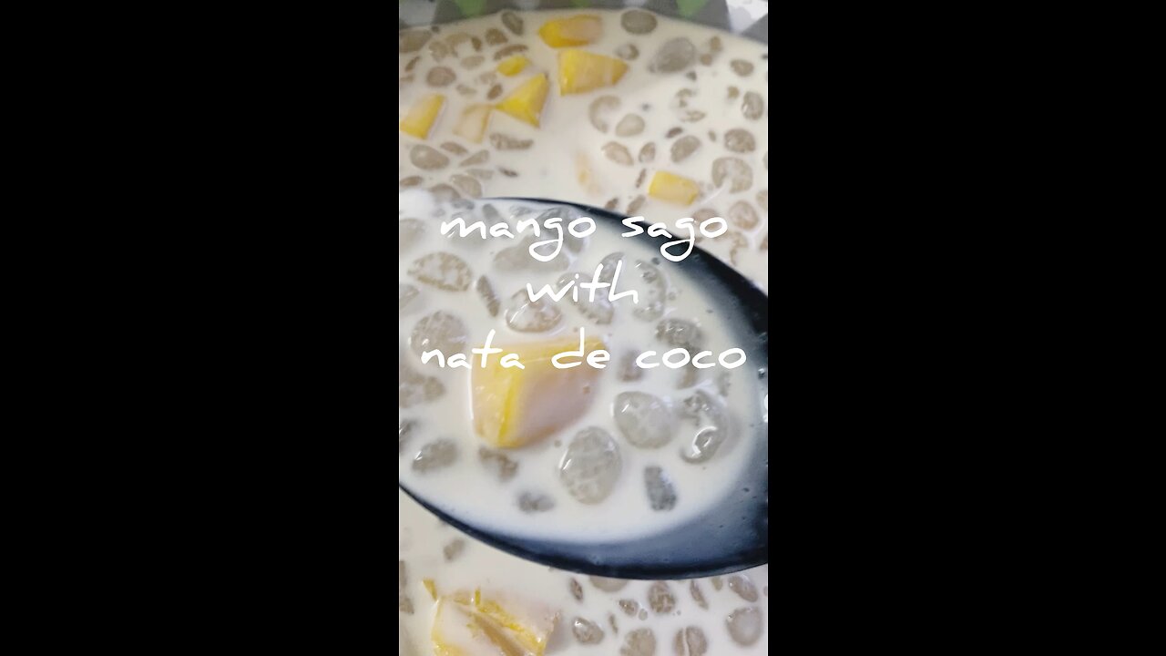 Mango sago with nata de coco