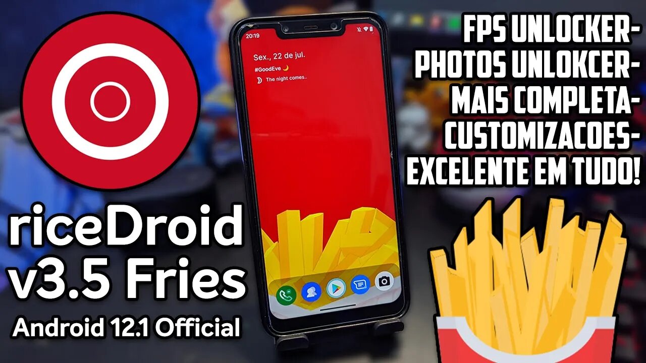 ROM riceDroid v3.5 Fries | Android 12.1 | A ROM MAIS COMPLETA DO ANDROID 12.1! | EXCELENTES FUNÇÕES!