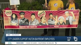 City leaders gather in support of Bay Front Hilton employees