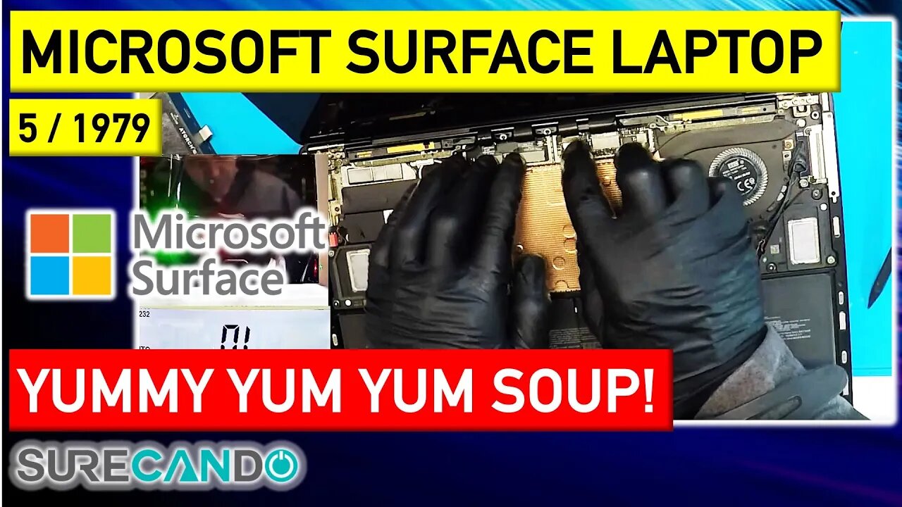 Savoring Soup Breaks A Microsofr Surface Laptop 5_! Watch Quick Check, No Repair!