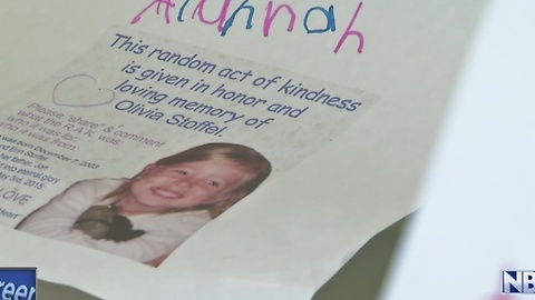 Community does random acts of kindness in memory of Olivia Stoffel