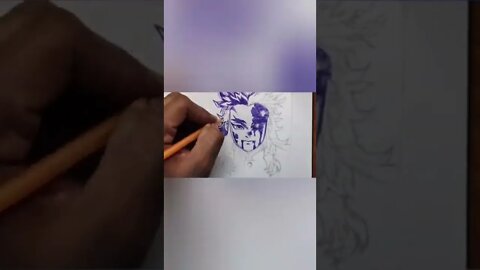 Drawing demonslayer(rengoku)#shorts #shortsvideo #ytshorts #drawing #sketch #timelapse