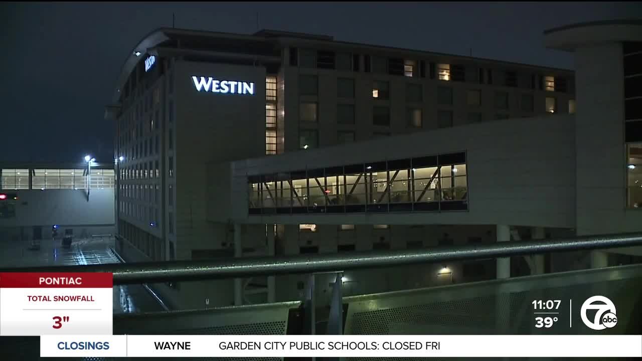 Hotels book up as winter storm impacts flight travel at Detroit metro airport