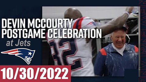 Devin McCourty Dumps Water on Bill Belichick - Postgame Celebration (Patriots Locker Room)