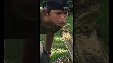 12yr old Miller KISSING KING COBRA! 🐍 #shorts