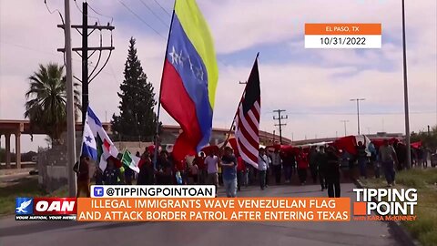 Tipping Point - Illegal Immigrants Wave Venezuelan Flag & Attack Border Patrol After Entering Texas