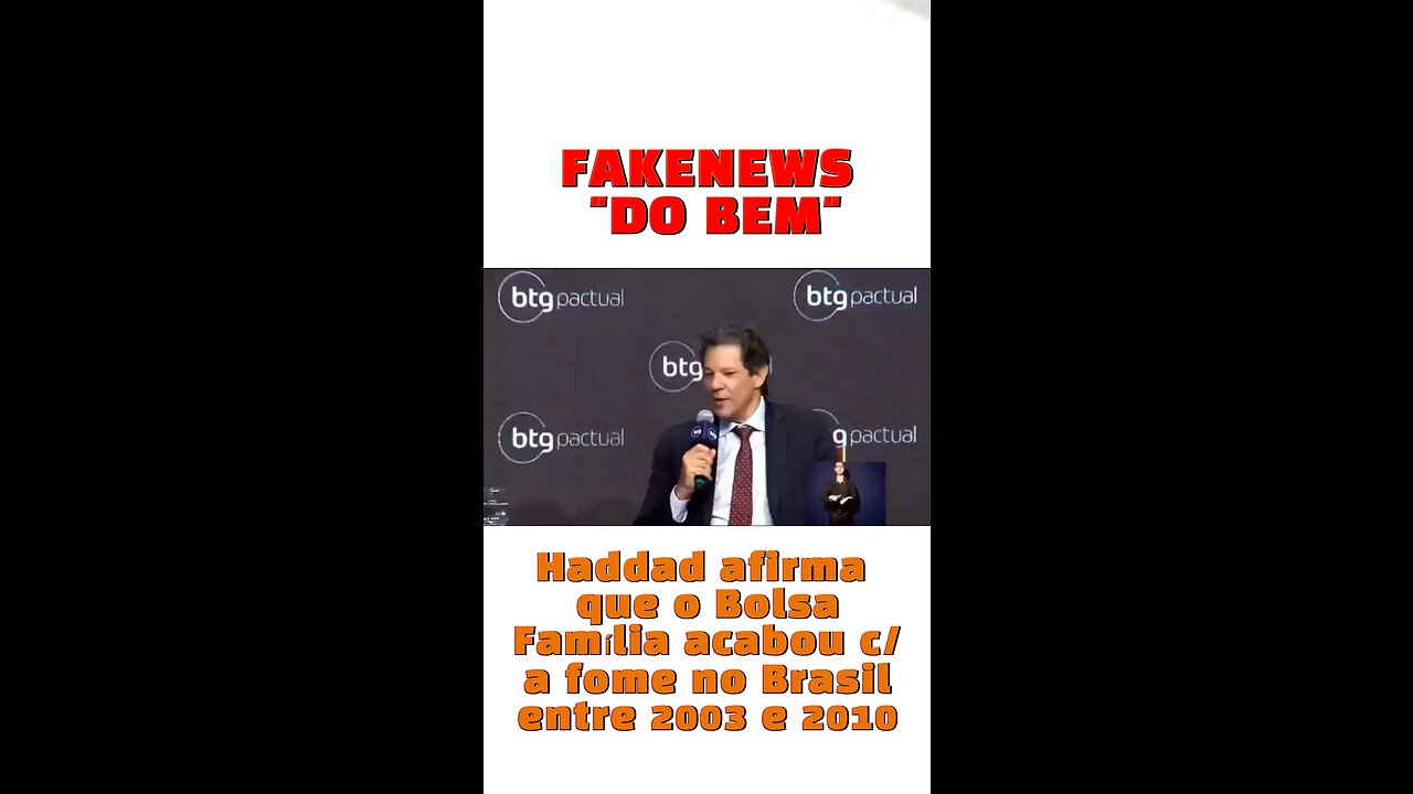 Haddad mente em evento do BTGpactual.