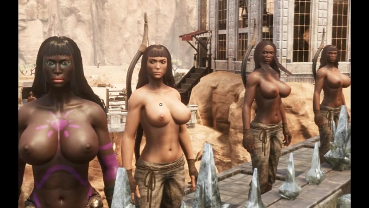 Conan Exiles, thrall farming, Busty, Boobs, breast expansion, huge boob, big tits, silicone