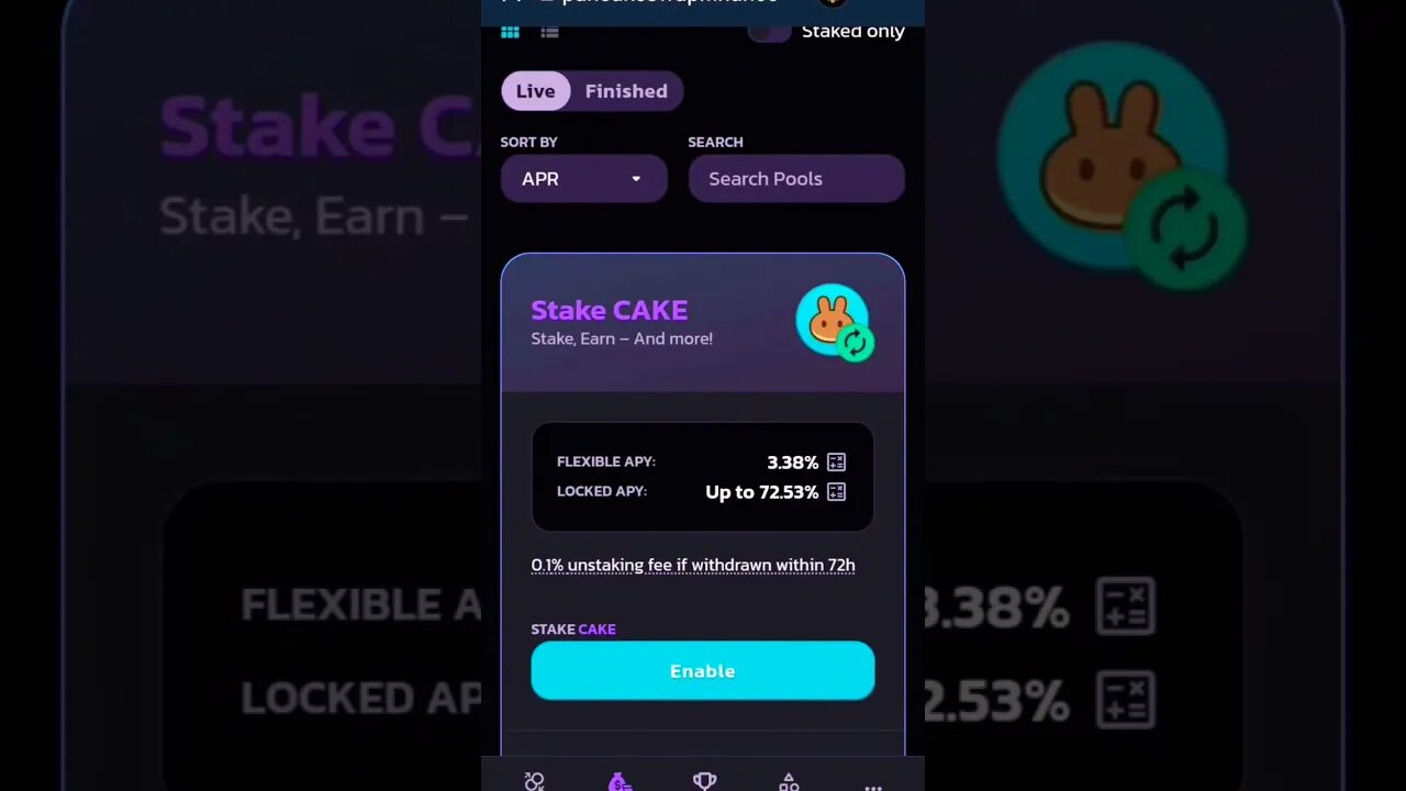 CAKE TOKEN 72% APY STAKING REWARD #stakingrewards #stakingcrypto #staking #pancakeswap #caketoken