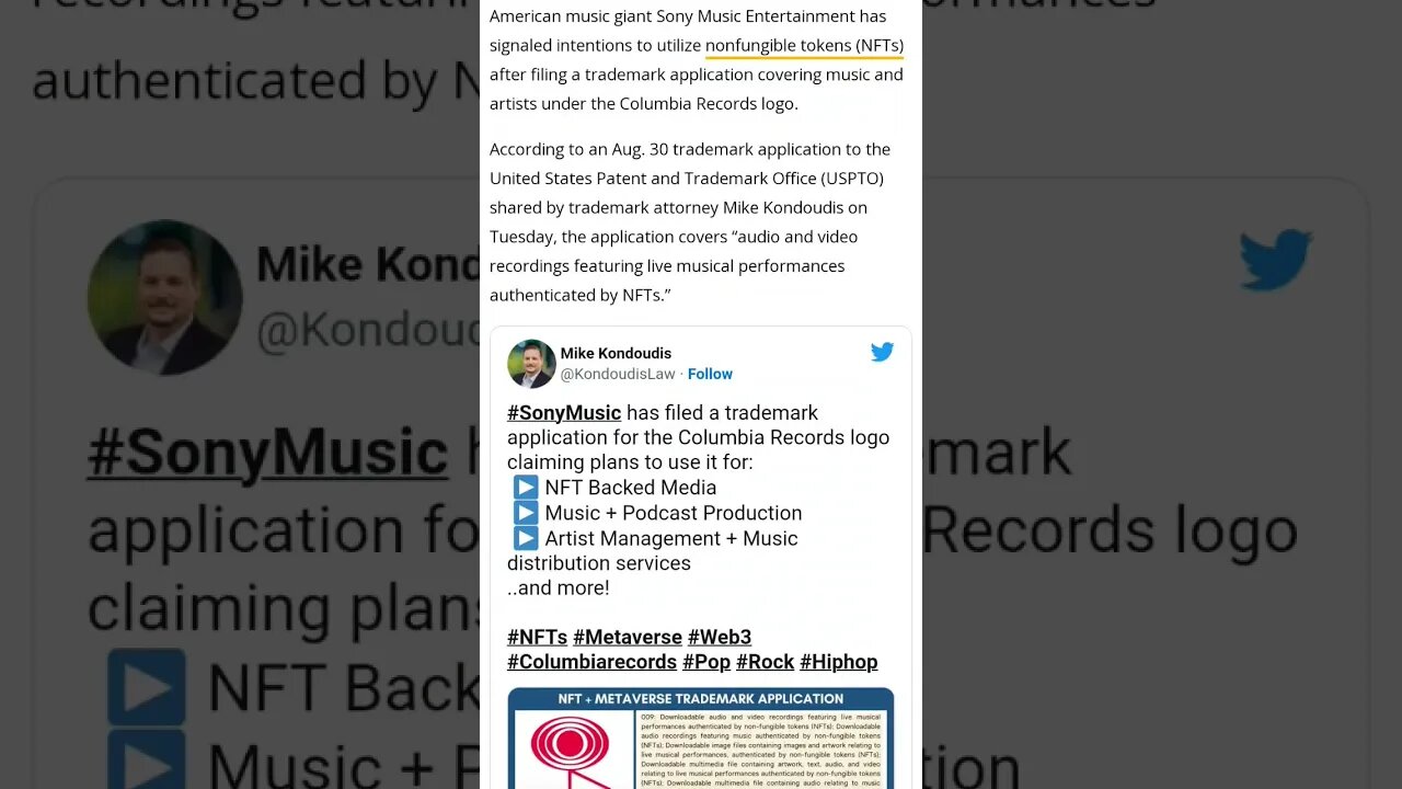 Sony Music Wants NFT Authenticated Music....And More👀