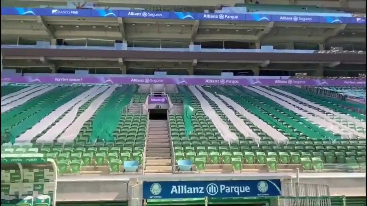 Allianz Parque todo decorada pra final do Paulistão