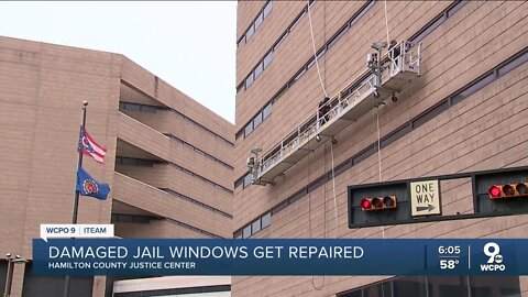 Damaged jail windows in Cincinnati get repaired