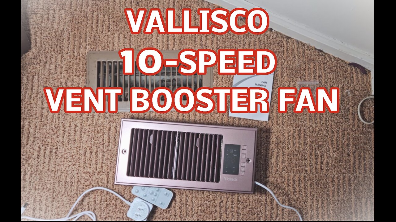 VallisCo 10-Speed Home Vent Booster Fan with Remote, Brown