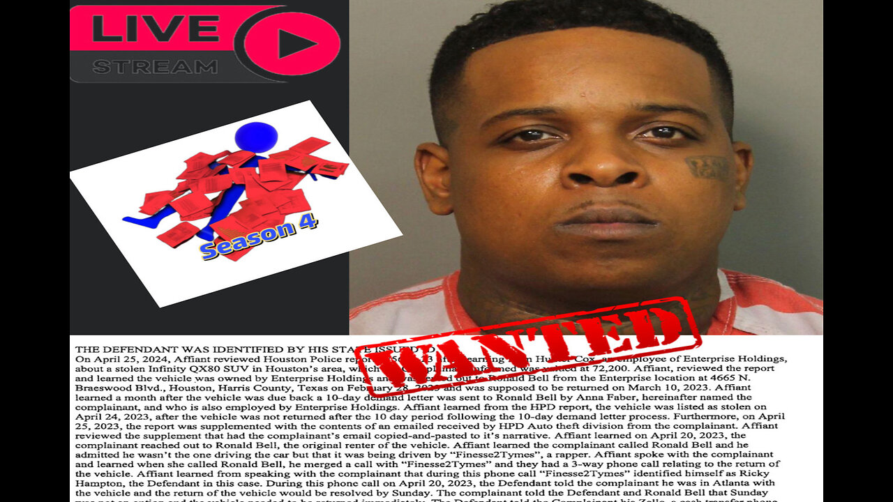 Finesse2Tymes update: Rickey Hampton WANTED for Theft of Rental Car