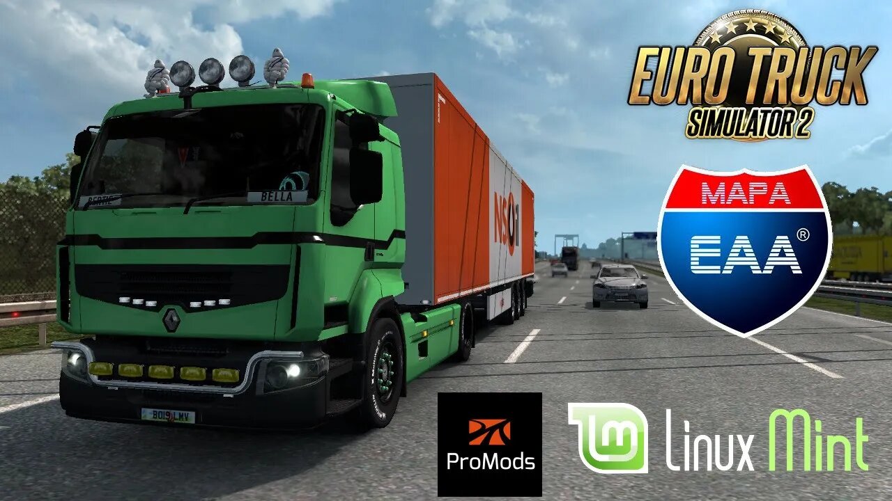 Trucking on Linux Mint LIVE #6 Euro Truck Simulator 2 v1 37 EAA Map Added