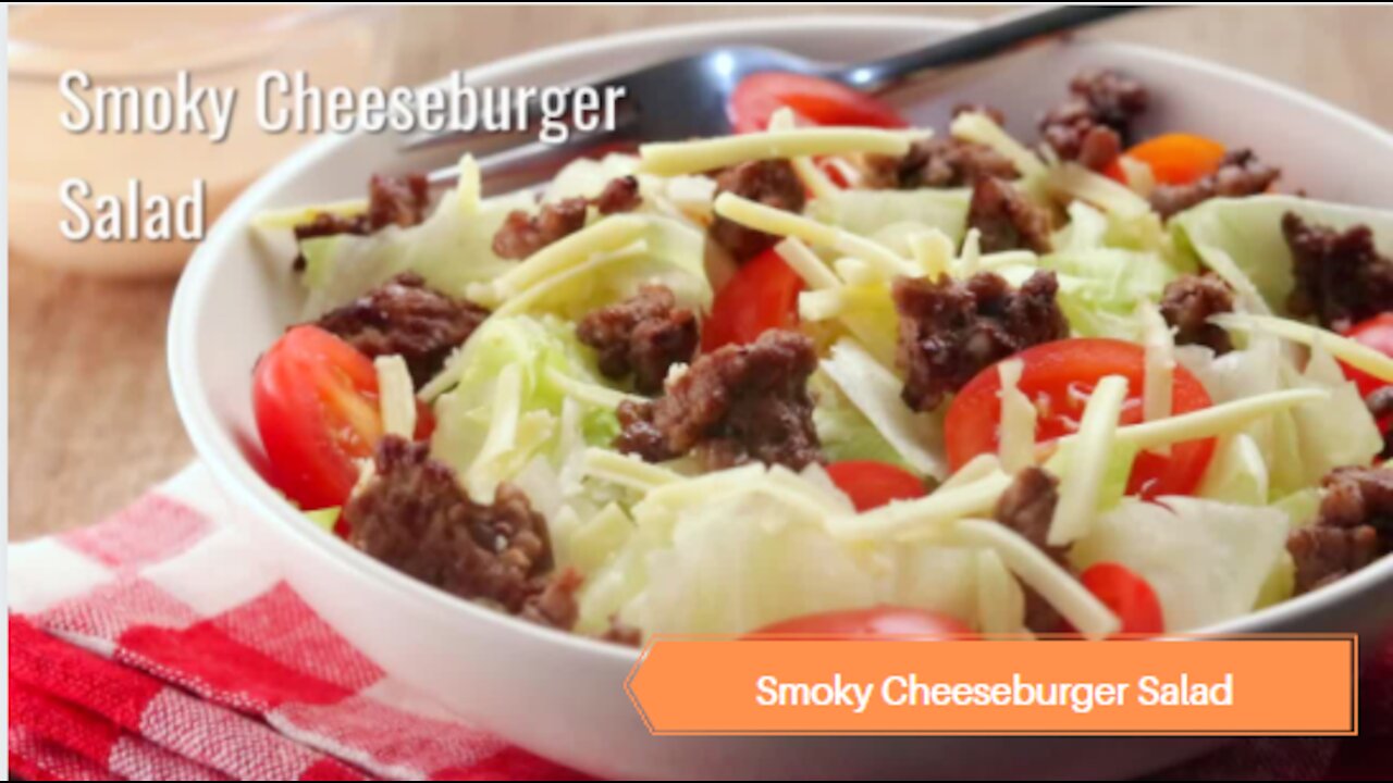 Keto Diet Smoky Cheeseburger Salad Recipe #Recipes #Keto