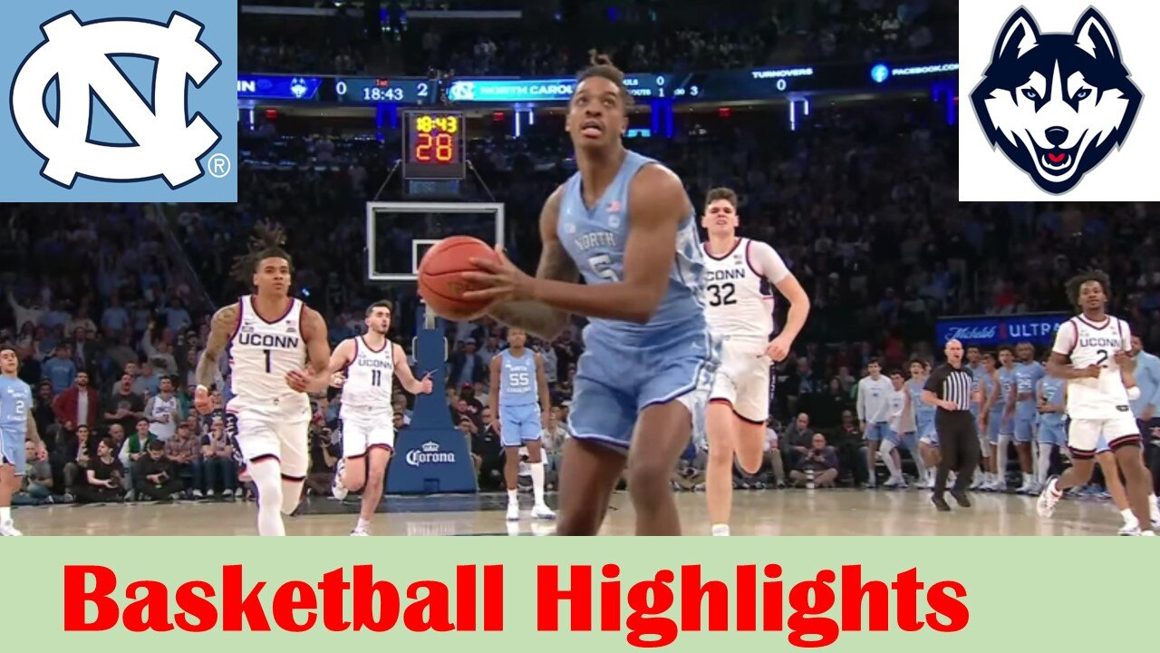 #9 North Carolina vs #5 UConn Basketball Game Highlights 12 5 2023