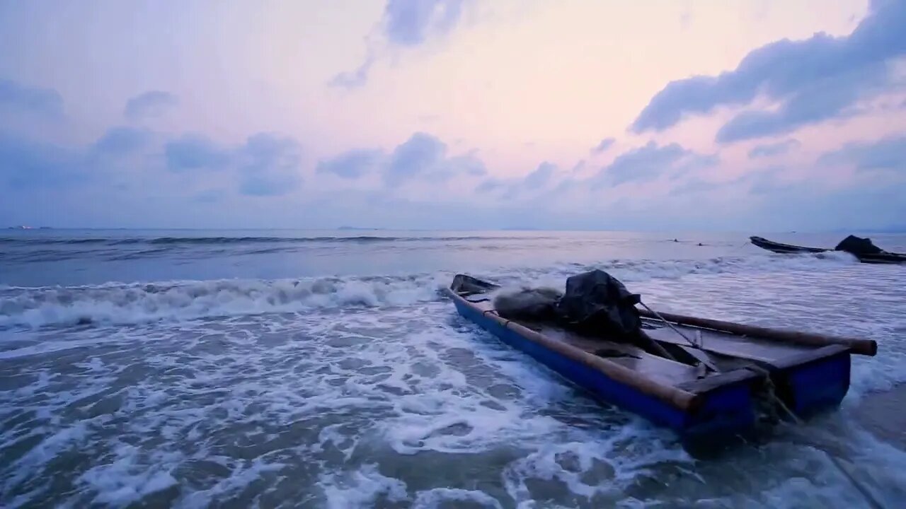 Most Relaxing Waves Ever/ Ocean Sounds Crashing on Boat at Sunset in Thailand/ Study & Chill -7 HRS