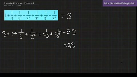 Important Formulas: Problem 2