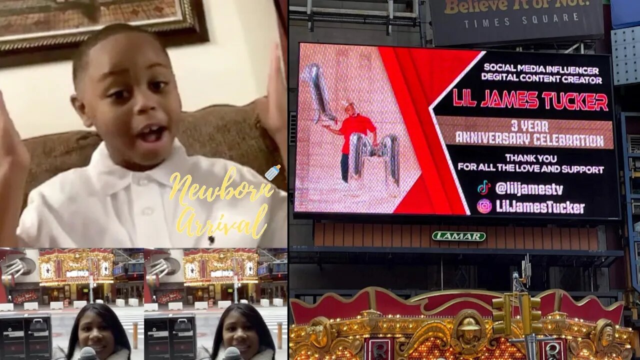 Lil James Tucker Gets His 1st Billboard In New York City! 🏢