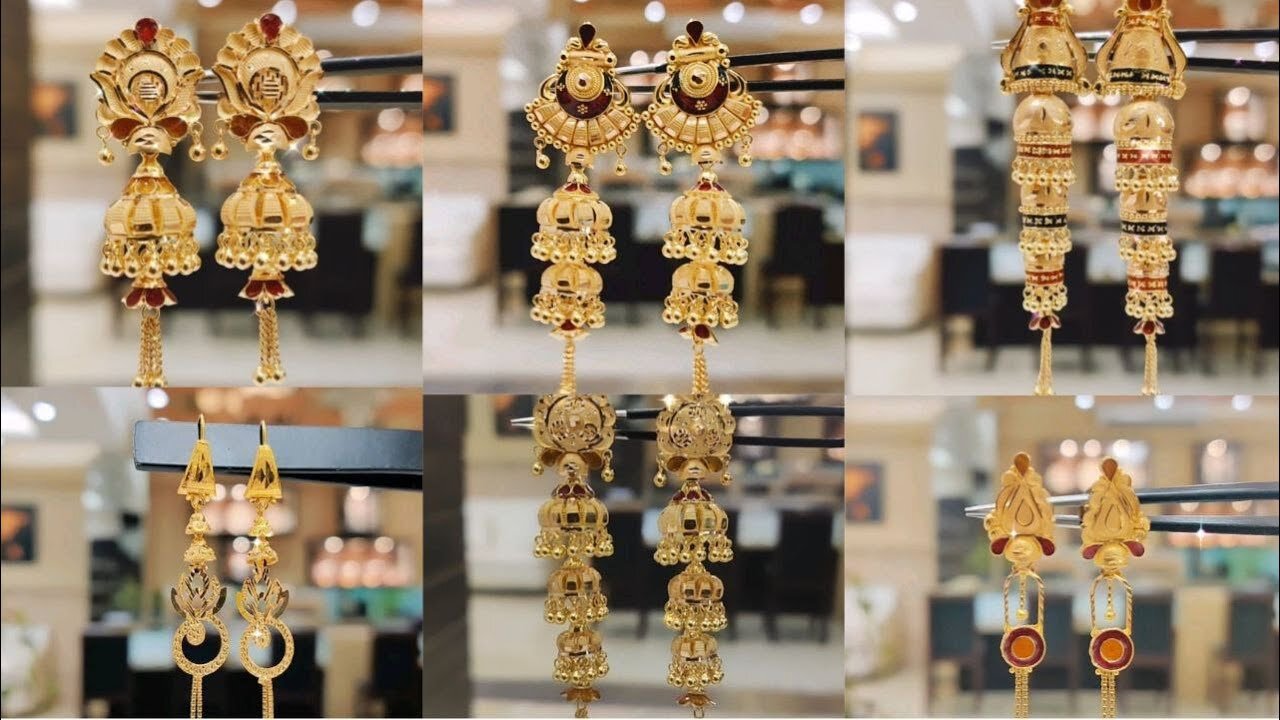 Latest trending Gold Earrings Designs with weight!! Heavy go