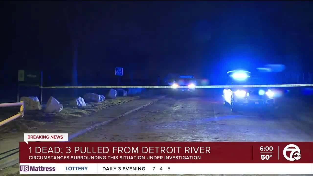 One dead, two in stable condition after being pulled from the Detroit River, police say