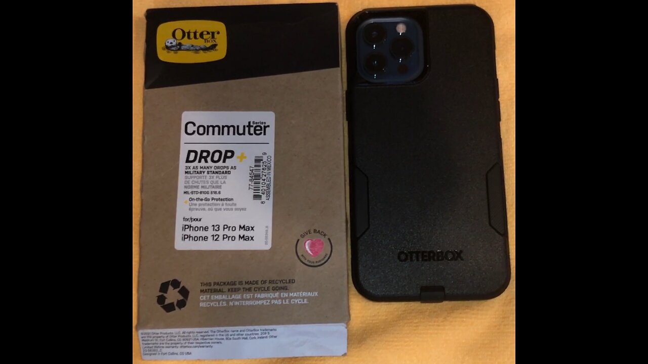 OtterBox iPhone 12 13 Pro Max Commuter Series Case BLACK slim tough pocket-friendly port protection