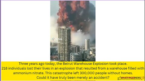 Three years ago today, the Beirut Warehouse Explosion took place.
