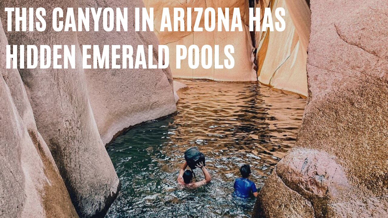 This Pink Slot Canyon In Arizona Is Home To Dreamy Emerald Swimming Pools