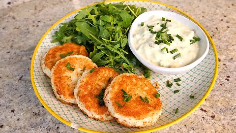 Keto vegan cauliflower fritters and creamy tartar sauce