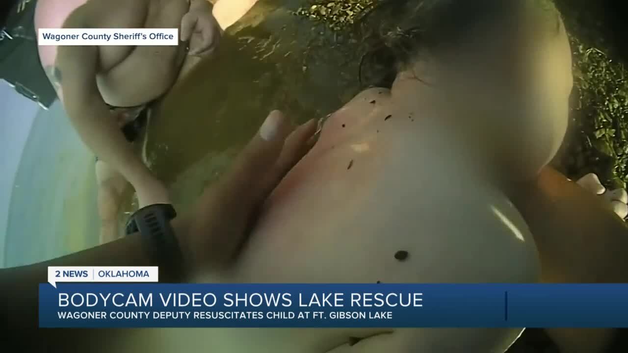 Body camera video shows Ft. Gibson Lake rescue