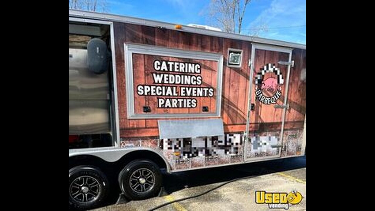 LIKE NEW 2012 - 7' x 20' Barbecue Concession Trailer with Southern Pride Smoker for Sale