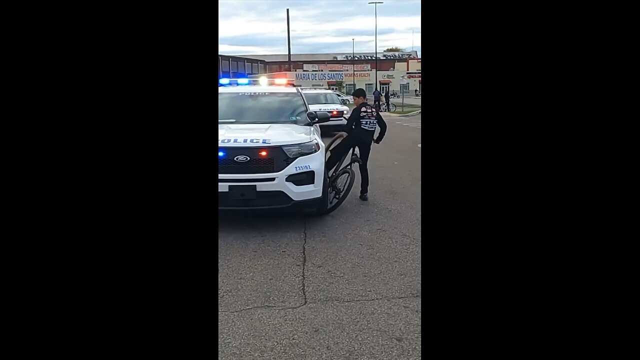 Cop Hits Kid On Bike