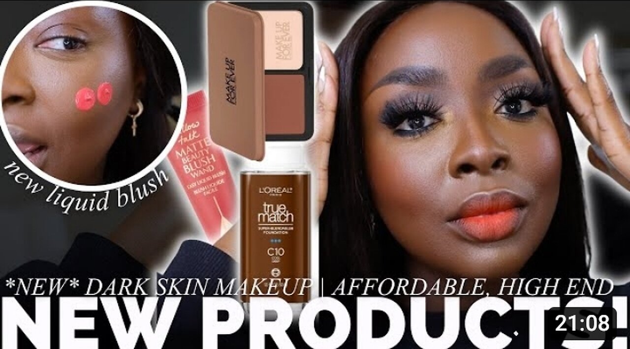 *new* Foundation for DARK SKIN, Testing New PRODUCTS, DETAILED makeup tutorial for beginners