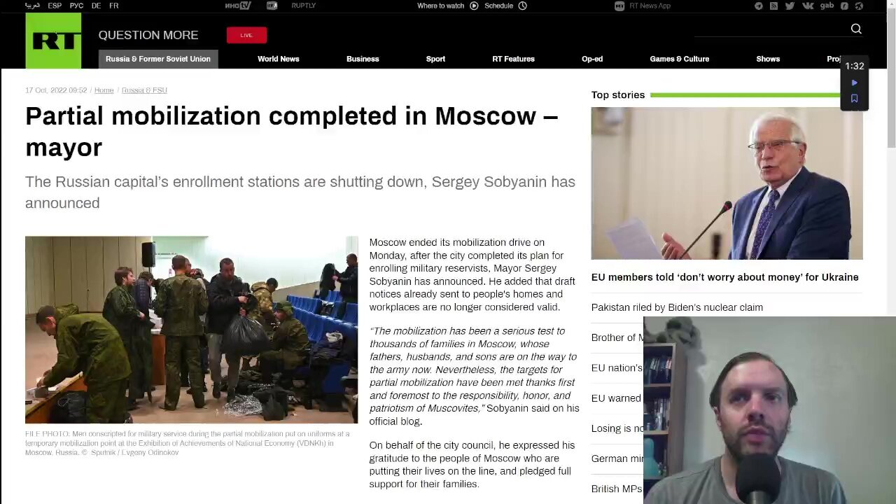 Military enrollment stations in Russia shutting down after partial mobilization completed in Moscow