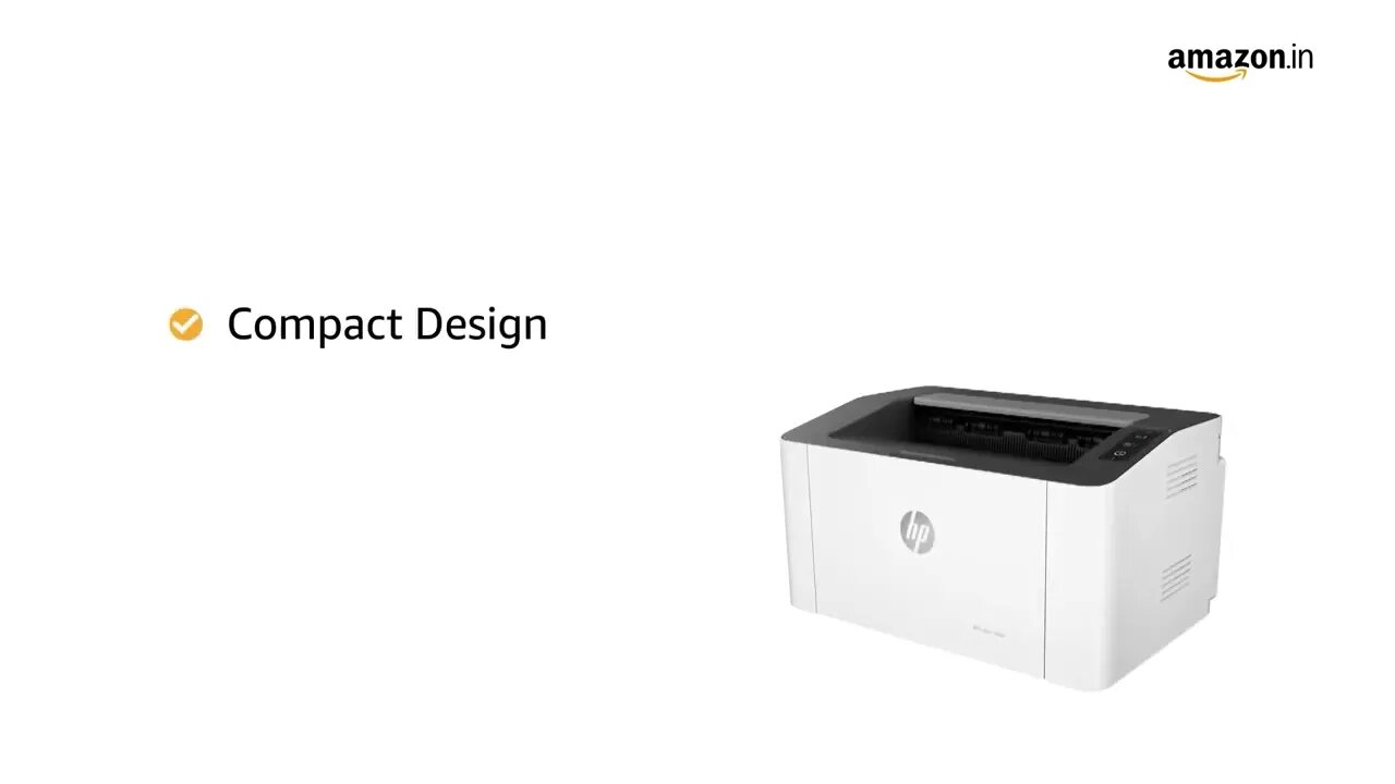 HP Laserjet 108w Single Function Monochrome Laser Wi-Fi Printer for HomeOffice, Compact Design,