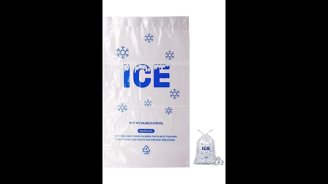 Perfectware - PW Icebags-DS-100ct 10lb Ice Bags with Drawstring-100ct