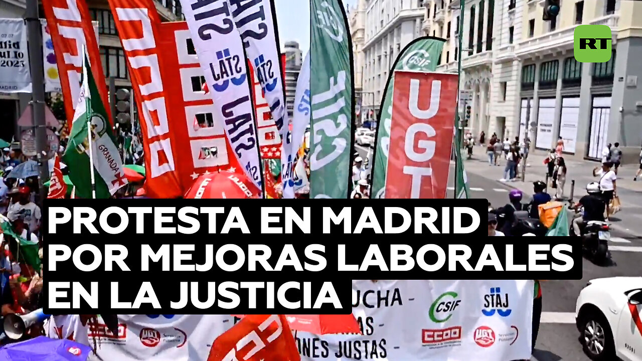 Trabajadores de la Justicia marchan en Madrid por mejores condiciones laborales