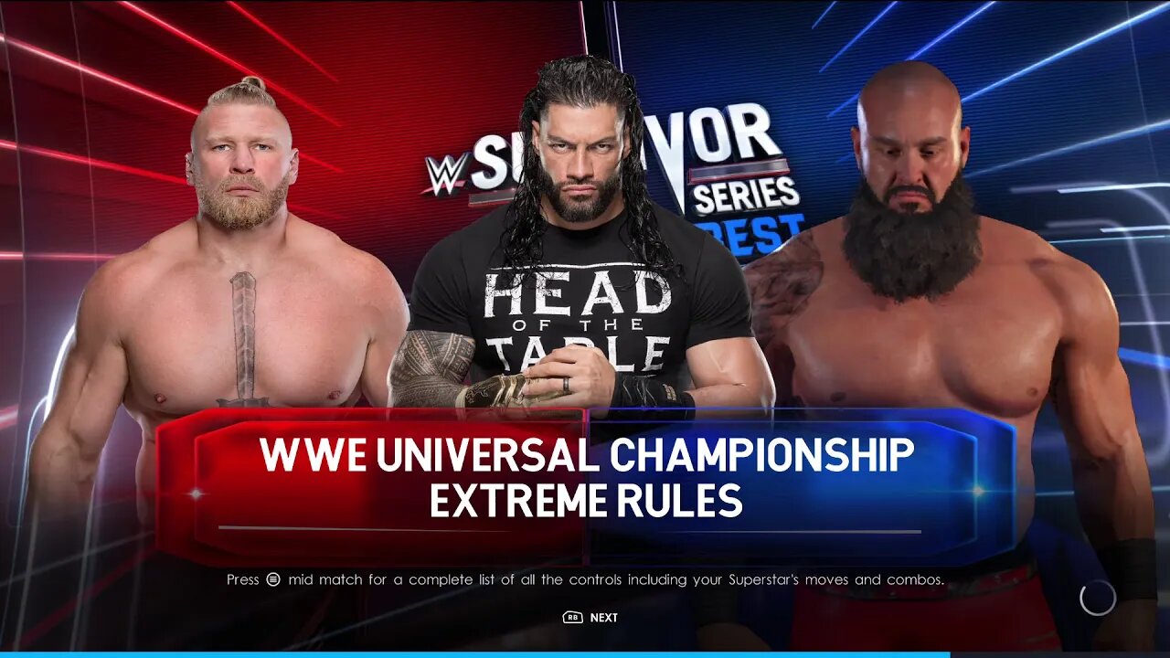 Brock Lesnar vs Roman Reigns vs Braun Strowman FATAL 3 Way!! WWE Extreme Rules WWE 2K22