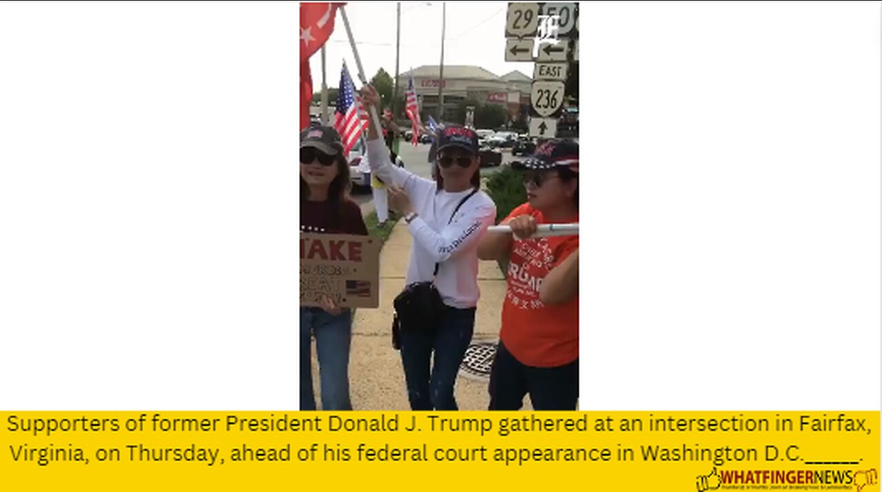 Supporters of former President Donald J. Trump gathered at an intersection in Fairfax, Virginia