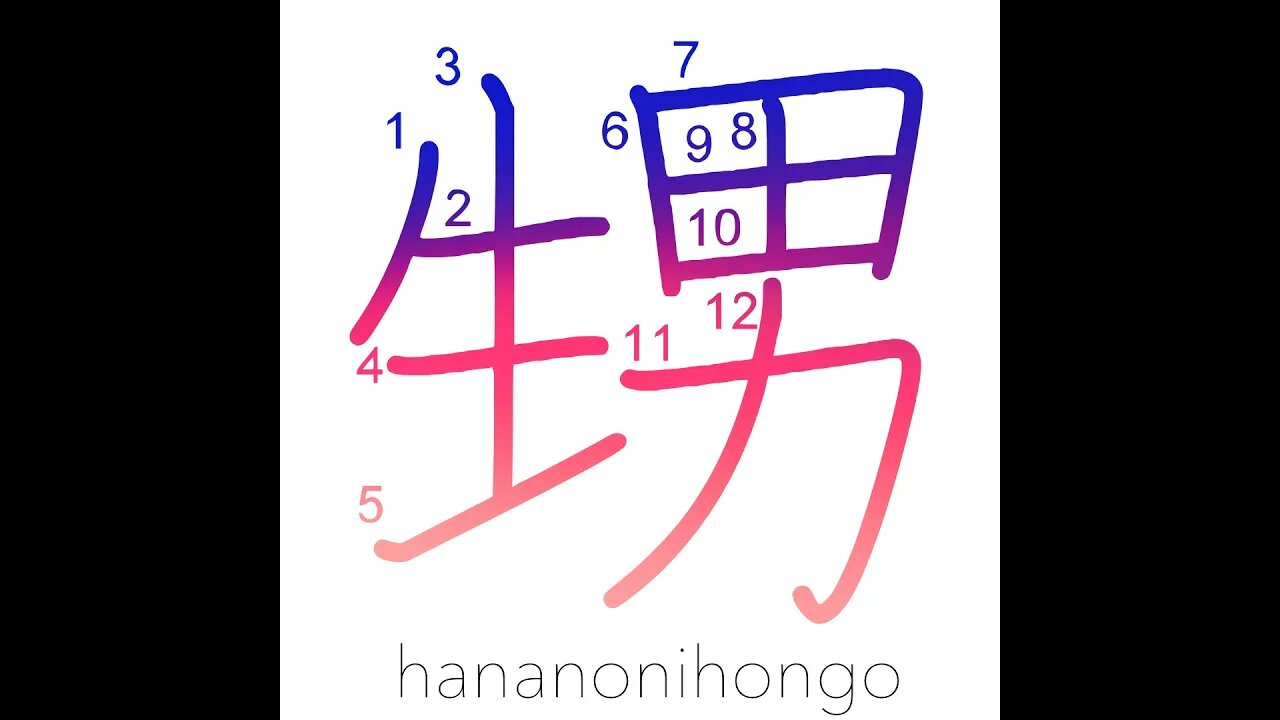甥 - nephew - Learn how to write Japanese Kanji 甥 - hananonihongo.com