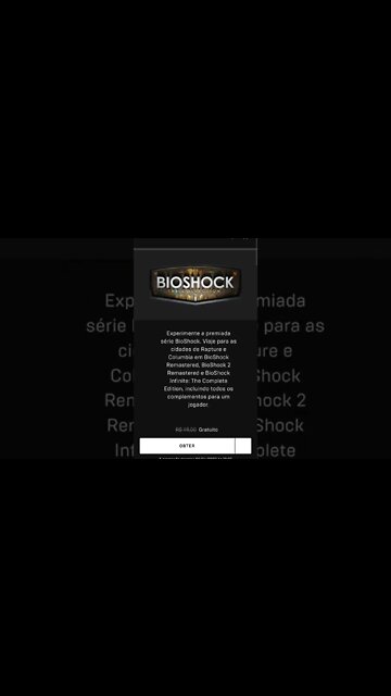 Bioshock The Collection, gratuito na Epic Games até 02/junho/2022 - Link na descrição.