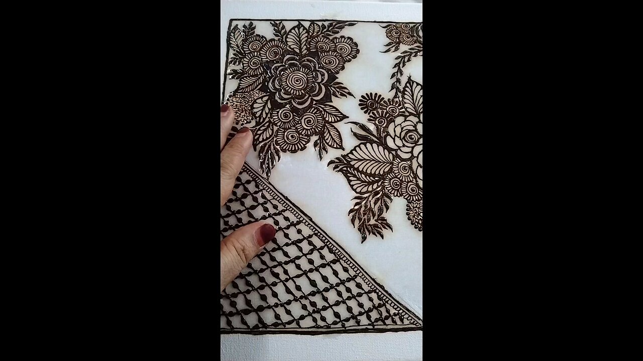 canvas henna art with resin