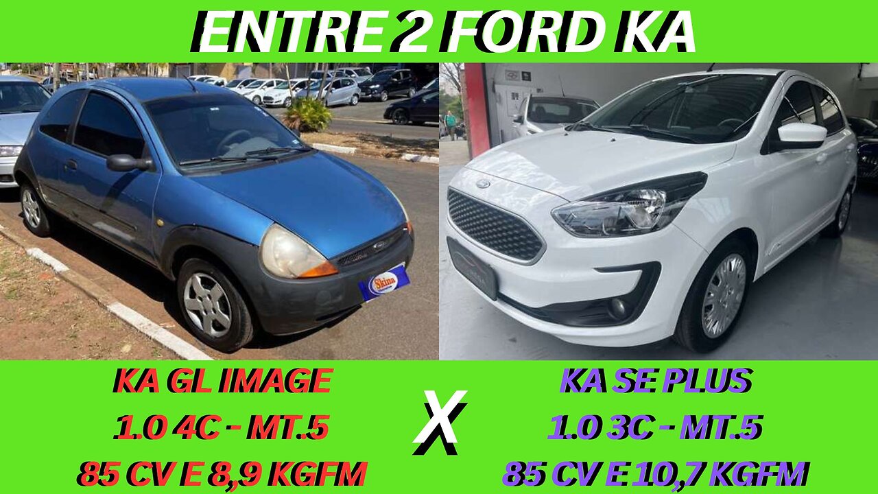 FORD KA 1.0 GL 2000 X FORD KA 1.0 SE PLUS 2021 - AS DIFERANÇAS EM A 1° GERAÇÃO E A ULTIMA GERAÇÃO
