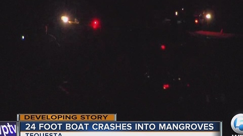 24-foot boat crashes into mangroves