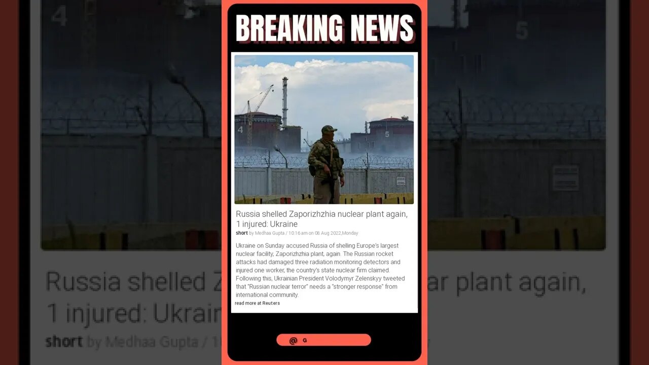 Latest Headlines: Russia shelled Zaporizhzhia nuclear plant again, 1 injured: Ukraine #shorts #news