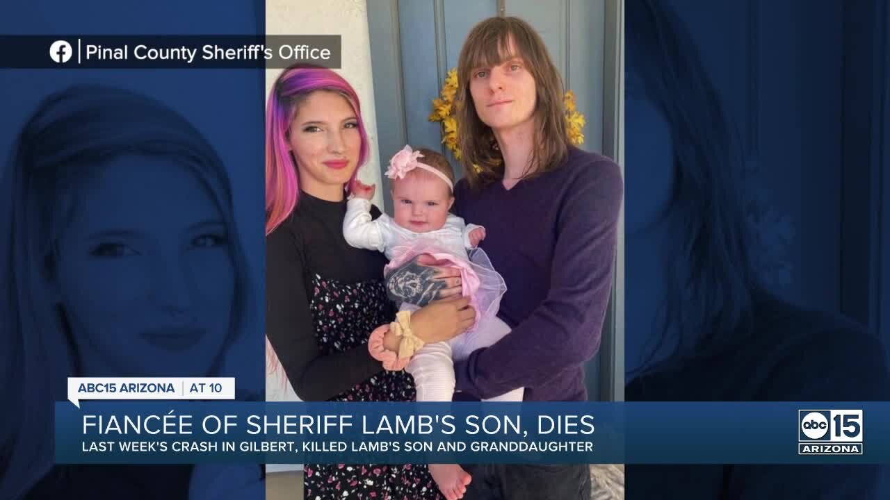 Fiancee of Pinal County Sheriff Mark Lamb's son dies after last week's crash in Gilbert